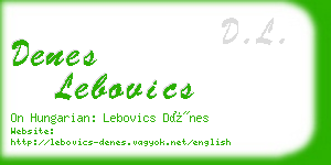 denes lebovics business card